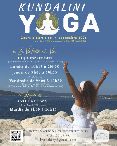 Lynn THIRY Kundalini Yoga Classes at HYERES and LA VALETTE DU VAR SEASON 2026/2027